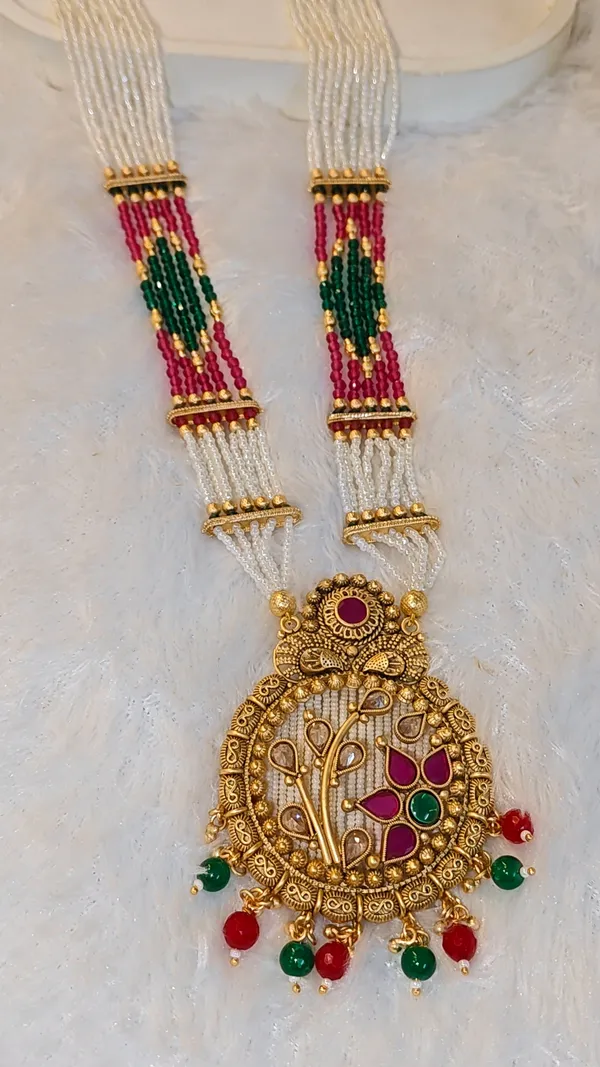 TRADITIONAL_BEADED_RAJWADI_RANI_HAAR_WITH_EARRINGS