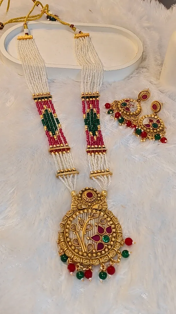 TRADITIONAL_BEADED_RAJWADI_RANI_HAAR_WITH_EARRINGS