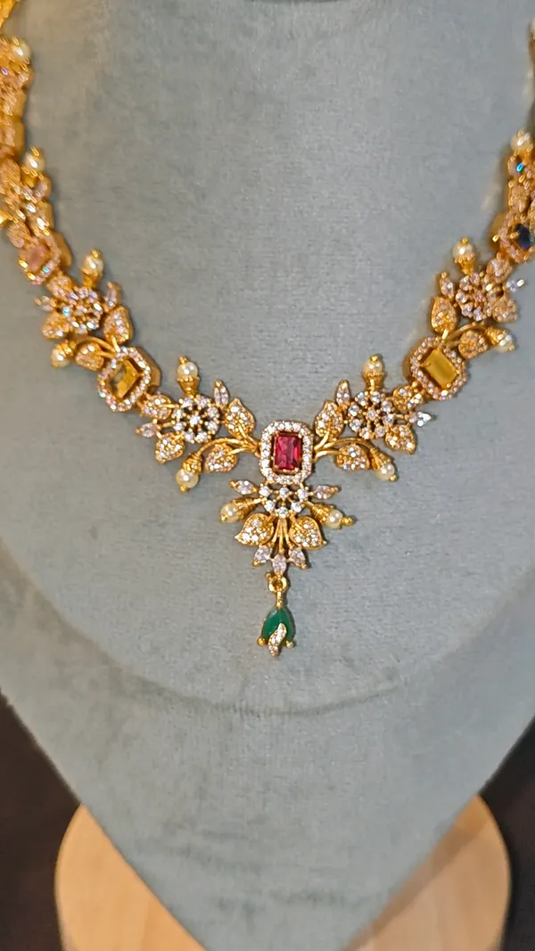 VANYA_-_NECKLACE_SET_WITH_MULTICOLOR_STONES_&_EMERALD_DROPS