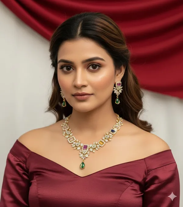 VANYA_-_NECKLACE_SET_WITH_MULTICOLOR_STONES_&_EMERALD_DROPS
