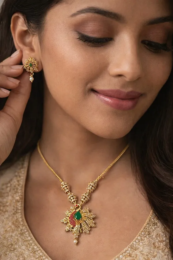 PEACOCK_GOLD-PLATED_NECKLACE_SET_WITH_AD_STONES