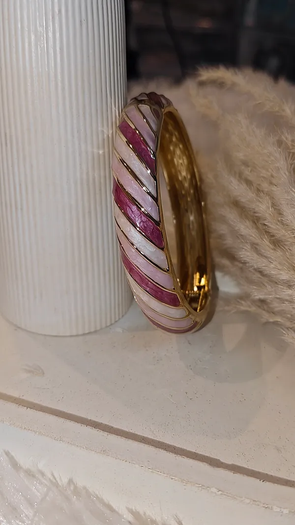 Enamel_Gold-Plated_Bangle_-_Pink_&_White