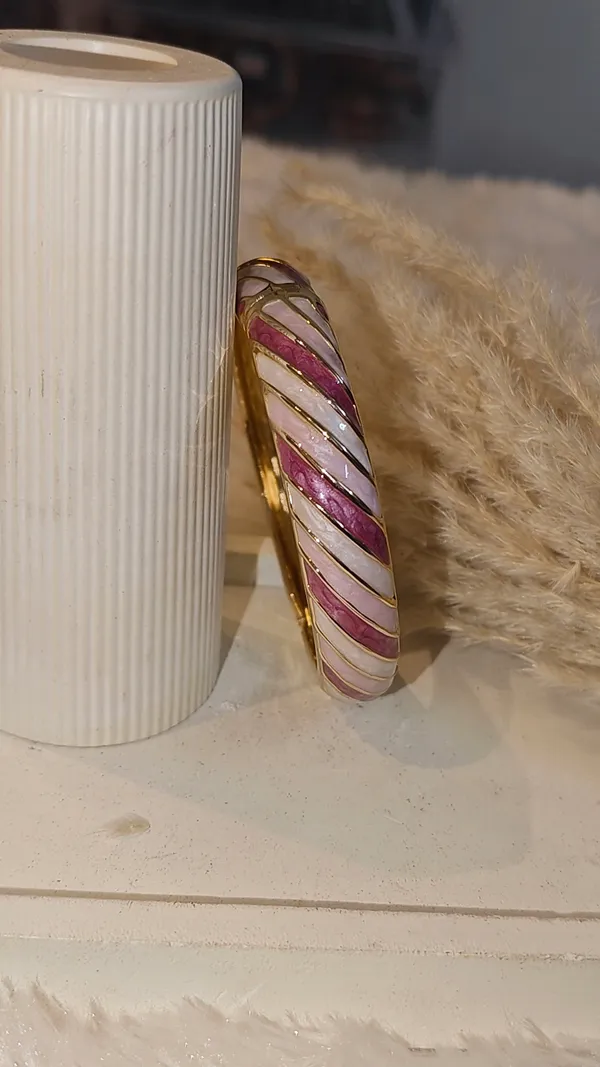 Enamel_Gold-Plated_Bangle_-_Pink_&_White