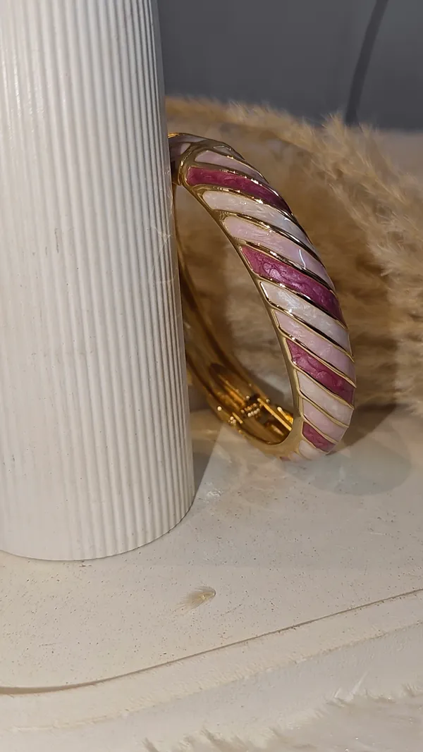 Enamel_Gold-Plated_Bangle_-_Pink_&_White