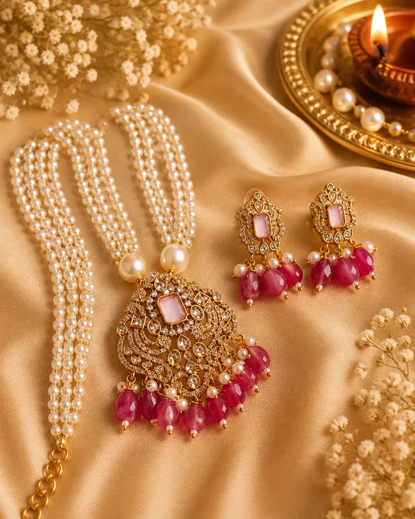 AAROHI_NECKLACE_-_BEAUTIFUL_PEARL_MALA_WITH_AD_STONE_PENDANT_IN_RUBY_PINK