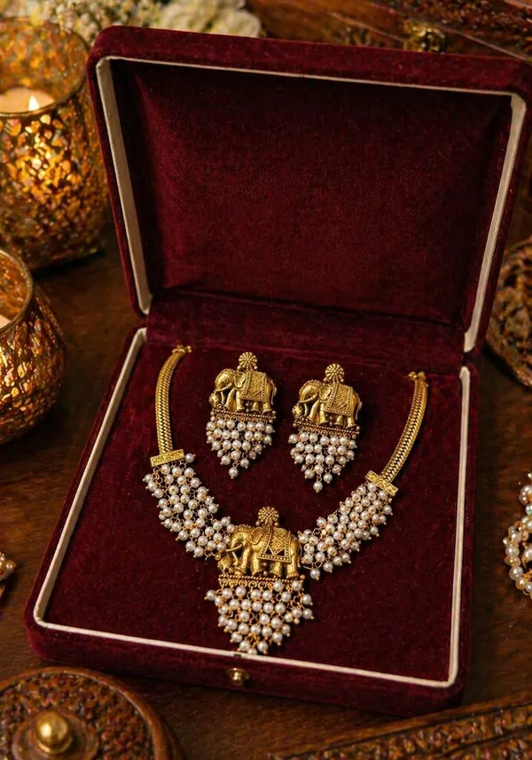 ELEPHANT_PEARL_NECKLACE_WITH_JHUMKAS