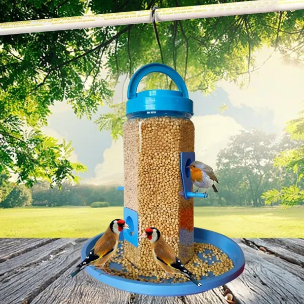 Multicolor_Bird_Feeder_Tower_|_Hanging_For_Balcony,_Window,_Garden_|_Outdoor_Plastic_Bird_Food_Feeder_|_900G_Seed_Container_For_Sparrows,_Finches,_Budgies_Tower_Feeder
