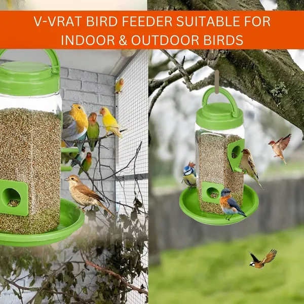 Multicolor_Bird_Feeder_Tower_|_Hanging_For_Balcony,_Window,_Garden_|_Outdoor_Plastic_Bird_Food_Feeder_|_900G_Seed_Container_For_Sparrows,_Finches,_Budgies_Tower_Feeder