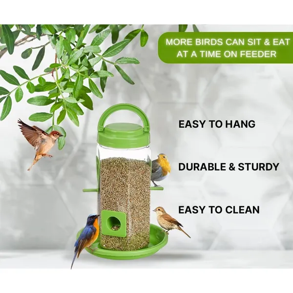 Multicolor_Bird_Feeder_Tower_|_Hanging_For_Balcony,_Window,_Garden_|_Outdoor_Plastic_Bird_Food_Feeder_|_900G_Seed_Container_For_Sparrows,_Finches,_Budgies_Tower_Feeder