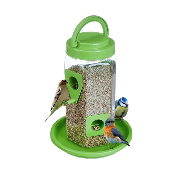 Multicolor_Bird_Feeder_Tower_|_Hanging_For_Balcony,_Window,_Garden_|_Outdoor_Plastic_Bird_Food_Feeder_|_900G_Seed_Container_For_Sparrows,_Finches,_Budgies_Tower_Feeder
