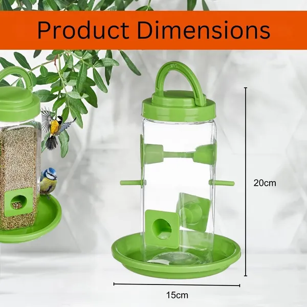 Multicolor_Bird_Feeder_Tower_|_Hanging_For_Balcony,_Window,_Garden_|_Outdoor_Plastic_Bird_Food_Feeder_|_900G_Seed_Container_For_Sparrows,_Finches,_Budgies_Tower_Feeder