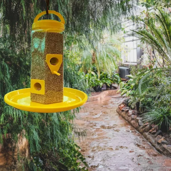 Multicolor_Bird_Feeder_Tower_|_Hanging_For_Balcony,_Window,_Garden_|_Outdoor_Plastic_Bird_Food_Feeder_|_900G_Seed_Container_For_Sparrows,_Finches,_Budgies_Tower_Feeder