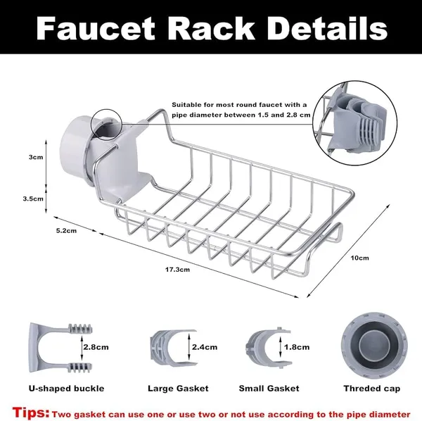 Silver_Kitchen_Sink_Faucet_Sponge_Holder_Caddy_Organizer,_Stainless_Steel_Dish_Heavy_Duty_Hanging_Drain_Rack_For_Scrubbers,_Soap,_Bathroom,_Detachable_No_Suction_Cup_Bathroom_Soap_Holder_Stand
