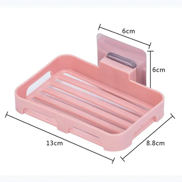 White_Plastic_Soap_Holder_For_Bathroom,Caddy_Organizer_Shelf_Without_Drilling,Wall_Mounted_Self_Draining_Soap_Dish_Hanging_Waterproof_Box_Storage_Rack_With_Adhesive_Sticker