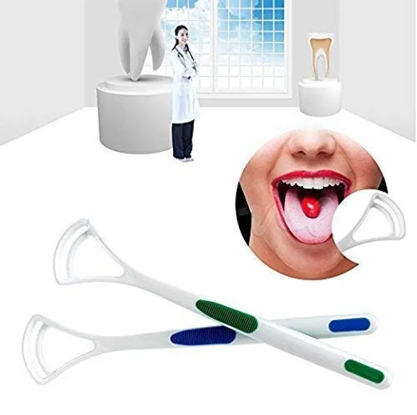 Multicolor_2_Pcs_Tongue_Cleaner_And_2_Pcs_Toothbrush_Cover_Case_With_Travel_Case_Tongue_Scrapper,Plastic_Brush_Holder_For_Travel_Kit,Tooth_Brush_Holder_For_Traveling_Toothbrush_Combo_Set