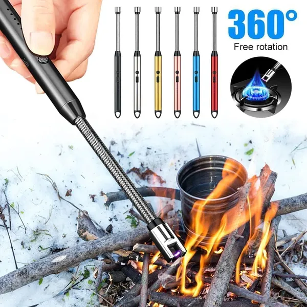 Blue_Usb_Rechargeable_Electric_Lighter_With_Led_Display_Windproof_Arc_Lighter_With_Long_Flexible_Neck_For_Kitchen,_Gas_Stove,_Candles_Bbq