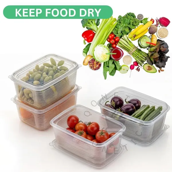 Transparent_Fridge_Storage_Containers_Pack_Of_4_1800Ml_Boxes_With_Removable_Drain_Plate_Lids_Stackable_Organizer_Box_Fruits_Vegetables_With_And_Airtight_Lid_Plastic_Keeps_Meat_Fish_Fresh_Longer
