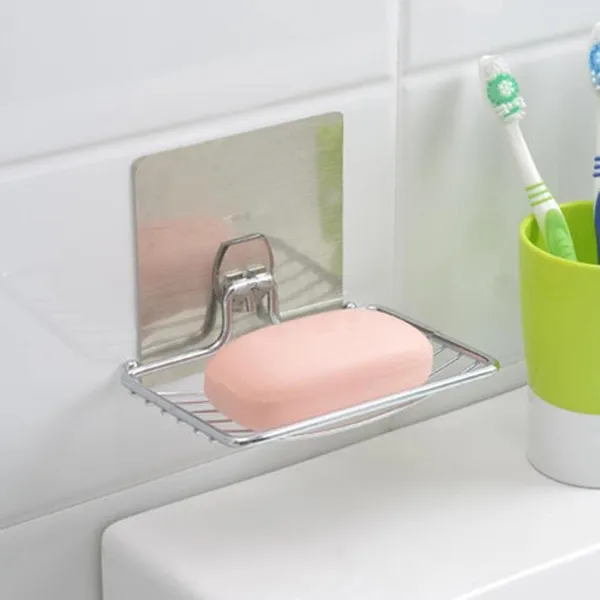 Silver_1_Layer_Soap_Holder_Wall_Mounted_Dish_Stainless_Steel_Hanging_Storage_Rack_For_Kitchen_Bathroom_With_Self_Adhesive_Magic_Sticker_Set_Single_Stand_Sink_Draining_Stickable