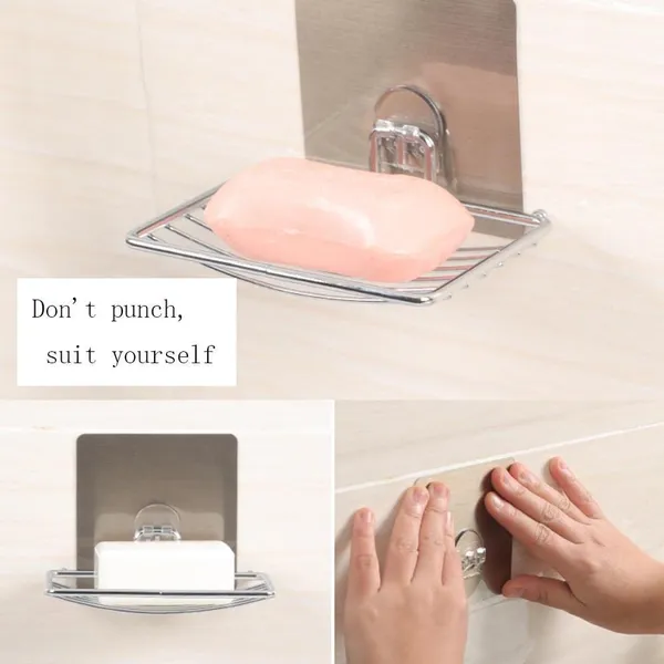 Silver_1_Layer_Soap_Holder_Wall_Mounted_Dish_Stainless_Steel_Hanging_Storage_Rack_For_Kitchen_Bathroom_With_Self_Adhesive_Magic_Sticker_Set_Single_Stand_Sink_Draining_Stickable