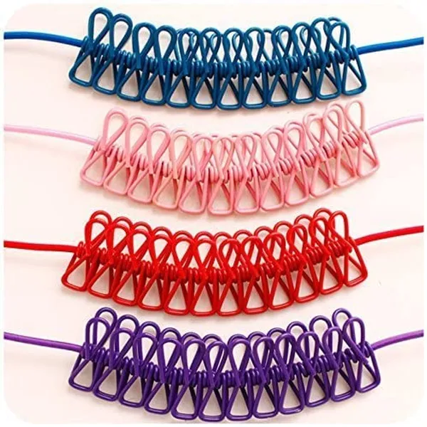 Multicolor_Pack_Of_2_Cloth_Drying_Rope_With_Hooks__Elastic_Hanging_Rope_For_Travel,_Home,_And_Outdoor_Drying__Includes_12_Clipskapde_Sukhane_Ki_Rassi_Wire_Colour