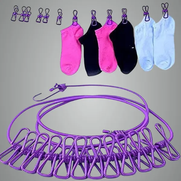 Multicolor_Pack_Of_2_Cloth_Drying_Rope_With_Hooks__Elastic_Hanging_Rope_For_Travel,_Home,_And_Outdoor_Drying__Includes_12_Clipskapde_Sukhane_Ki_Rassi_Wire_Colour