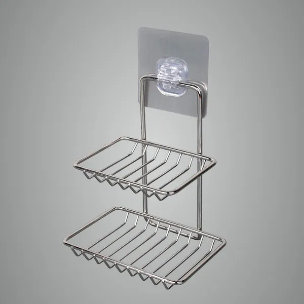 Silver_2_Layer_Soap_Holder_Steel_Magic_Sticker_Series_Self_Adhesive__Kitchen_Bathroom_Soap_Stand_Dish_Sink_Wall_Holder_14_X_10_Cm__Stainless_Steel_Queen