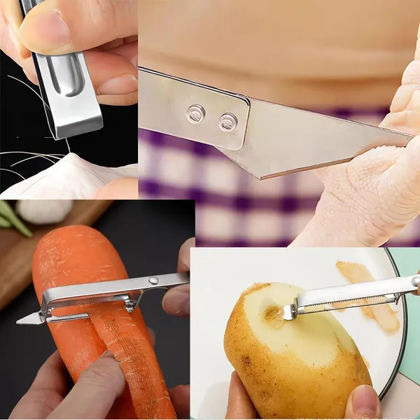 Silver_3_In_1_Peeler_Julienne_For_Salad,_Potato_Peeler,_Vegetable_Slicer,_Functional,_Fruit_Slicer,_Adjustable_Veggie_Shder,_Kitchen_Noodle_Cutter,_Stainless_Steel_Medium