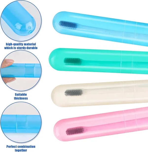 Multicolor_4_Pcs_Tongue_Cleaner_And_Toothbrush_Cover_Case_Travel_Toothbrush_Case_Tongue_Scrapper,_Plastic_Brush_Holder_For_Travel_Kit,_Tooth_Brush_Holder_For_Traveling_4_Pcs