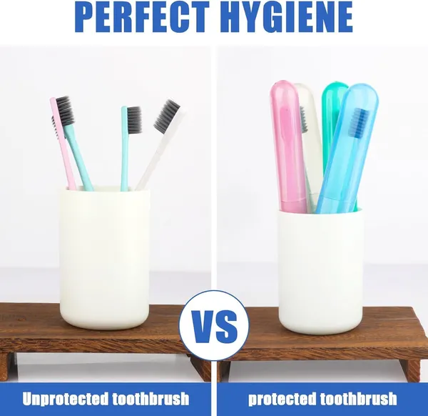 Multicolor_4_Pcs_Tongue_Cleaner_And_Toothbrush_Cover_Case_Travel_Toothbrush_Case_Tongue_Scrapper,_Plastic_Brush_Holder_For_Travel_Kit,_Tooth_Brush_Holder_For_Traveling_4_Pcs
