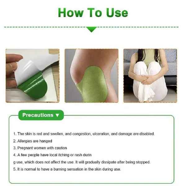 Green_Herbal_Knee_Pain_Relief_Patches_Inflammation_Patch_Sticker_|_Instant_Relief_From_Knee_Pain_|_Joint_Knee_Pain_Relief_Products_Natural_Wormwood_Extract_Patch_For_Knee_Medium,_40,_Count