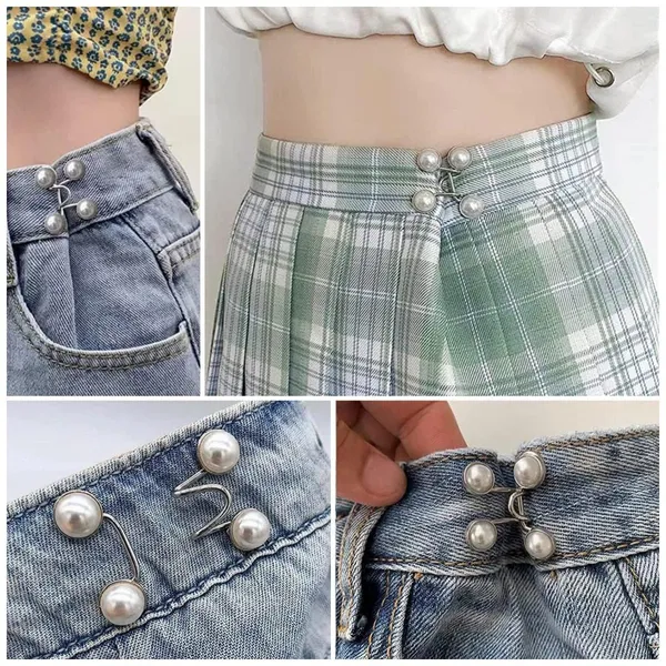 Multicolor_2_Sets_Of_Adjustable_Jean_Button_Pins__Waist_Knots_For_Jeans,_Jeans_Women,_Pearl_Buttons,_Tightener_Clips,_Extender_Loose_And_Skirts_Button,2_Pins,Adjustable_Buckle_Jeans,Waist_Instant_Clips_Pins