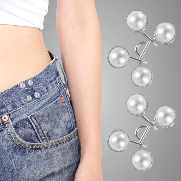 Multicolor_2_Sets_Of_Adjustable_Jean_Button_Pins__Waist_Knots_For_Jeans,_Jeans_Women,_Pearl_Buttons,_Tightener_Clips,_Extender_Loose_And_Skirts_Button,2_Pins,Adjustable_Buckle_Jeans,Waist_Instant_Clips_Pins