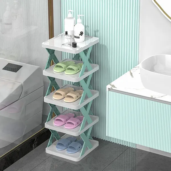 Green_5_Layer_Shoe_Rack_Foldable_Collapsible_Heavy_Duty_Plastic_Shelf_Storage_Footwear_Corner_Tier_Stand,_Shoe_Tower,_Entryway_Bedroom_Shoes,_Books,_Office_Room,_And_Kitchen_Shoe_5_Layer