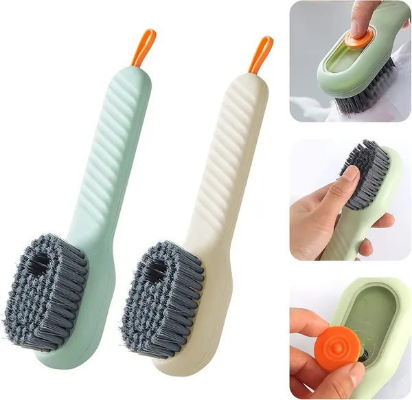 Multicolor_Pack_Of_2_Shoe_Cleaning_Brush_With_Long_Handle_And_Hang_Hole_Household_Purpose_Directional_Bristles_Soap_Dispensing_Scrubbing_Reusable_Washing_For_Shoes