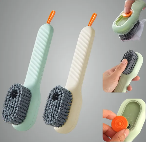 Multicolor_Pack_Of_2_Shoe_Cleaning_Brush_With_Long_Handle_And_Hang_Hole_Household_Purpose_Directional_Bristles_Soap_Dispensing_Scrubbing_Reusable_Washing_For_Shoes