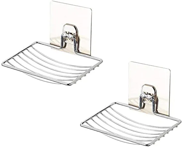 Silver_Soap_Stand_Holder_For_Bathroom_Kitchen_Sink_Magic_Stickers_Wall_Mounted_Soap_Dish_Holder,_Rectangular_Design_Random__Steel_Soap_Dish