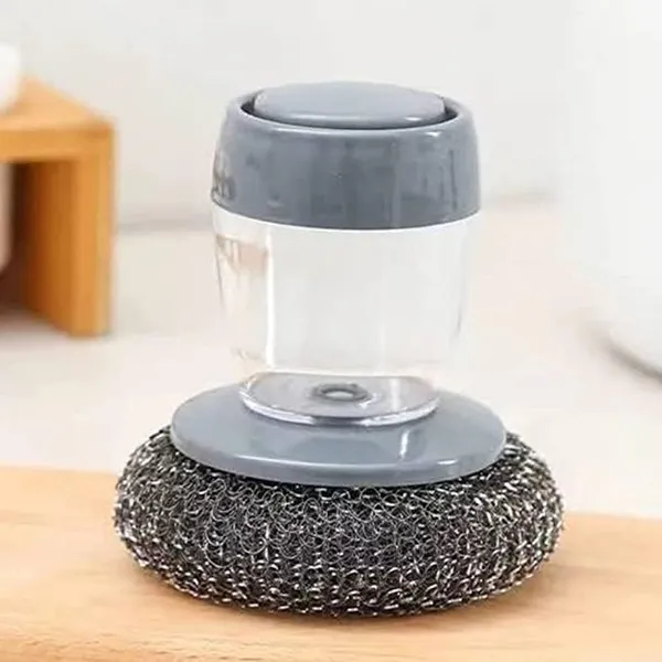Multicolor_Tar_Brush_Dish_Cleaning_With_Liquid_Dispensar_Palm_Washing_Soap_Pot_Utensils_Dispenser_Bathroom_Stainless_Steel_Replaceable_Wi_Scrubber_Plastic_Handle_Tool_Tcb.01