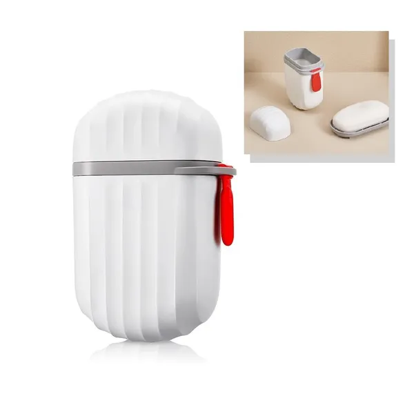 White_Pack_Of_1_Leakproof_Travel_Soap_Case,Waterproof_Container_Draining_Layer,Portable_For_Bathroom,Camping,Gym_Dish_Home_Bathroom_Plastic_With_Cover_Holder_Outdoors_Use_Lid_Drain