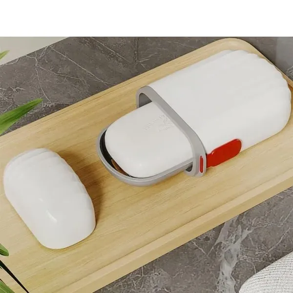 White_Pack_Of_2_Leakproof_Travel_Soap_Case,_Waterproof_Container_Draining_Layer,_Portable_For_Bathroom,_Camping,_Gym_Dish_Home_Bathroom_Plastic_With_Cover_Holder_Outdoors_Use_Lid_Drain_Design