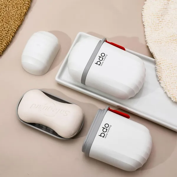 White_Pack_Of_2_Leakproof_Travel_Soap_Case,_Waterproof_Container_Draining_Layer,_Portable_For_Bathroom,_Camping,_Gym_Dish_Home_Bathroom_Plastic_With_Cover_Holder_Outdoors_Use_Lid_Drain