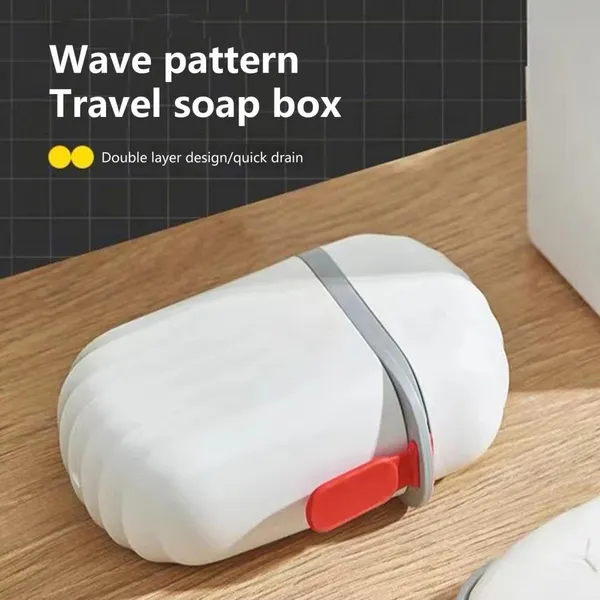 White_Pack_Of_2_Leakproof_Travel_Soap_Case,_Waterproof_Container_Draining_Layer,Portable_For_Bathroom,_Camping,_Gym_Dish_Home_Plastic_With_Cover_Holder_Outdoors_Use_Lid_Drain_Design