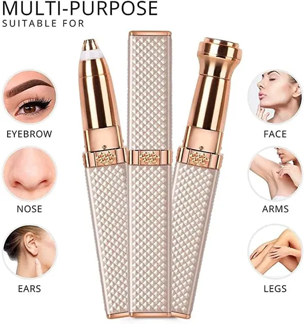 Golden_Eyebrow_Trimmer_For_Women,_2_In_1_Facial_Hair_Remover_With_Replaceable_Heads,_Professional_Personal_Hair_Removal_Eyebrow_Razor_With_Indicator_Lights