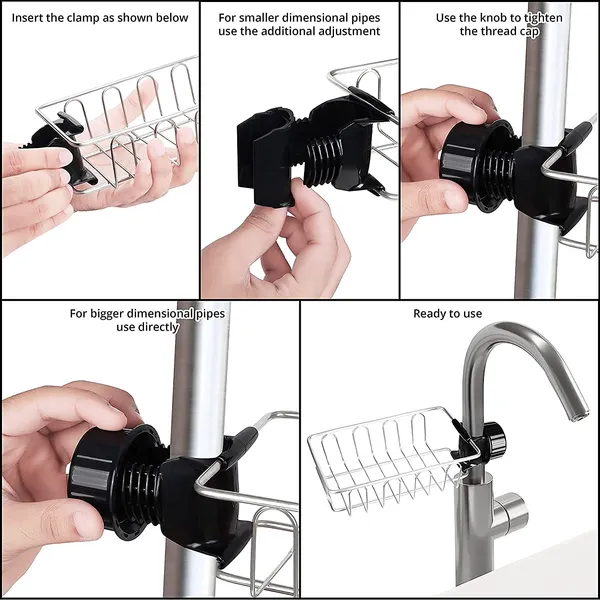 Silver_Kitchen_Sink_Caddy_Organizer_Over_Faucet_Sponge_Holder,_Stainless_Steel_Heavy_Duty_Thickening_Hanging_Faucet_Drain_Rack_For_Scrubbers,_Soap,_Bathroom,_Detachable_No_Suction_Cup