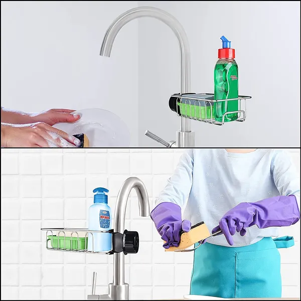 Silver_Kitchen_Sink_Caddy_Organizer_Over_Faucet_Sponge_Holder,_Stainless_Steel_Heavy_Duty_Thickening_Hanging_Faucet_Drain_Rack_For_Scrubbers,_Soap,_Bathroom,_Detachable_No_Suction_Cup
