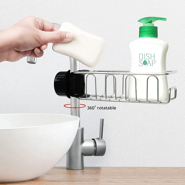 Silver_Kitchen_Sink_Caddy_Organizer_Over_Faucet_Sponge_Holder,_Stainless_Steel_Heavy_Duty_Thickening_Hanging_Faucet_Drain_Rack_For_Scrubbers,_Soap,_Bathroom,_Detachable_No_Suction_Cup