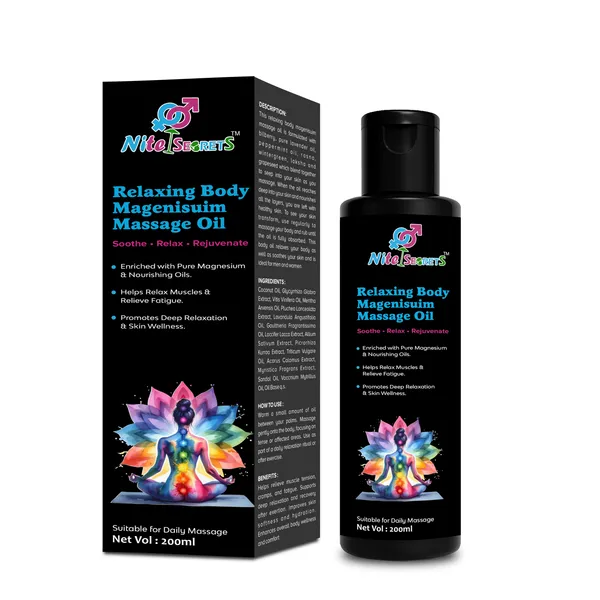 NiteSecrets_Relaxing_Body_Magnesium_Massage_Oil_|_Enriched_with_Pure_Magnesium_&_Nourishing_Oils_|_Relieves_Muscle_Fatigue,_Promotes_Deep_Relaxation_&_Skin_Wellness_|_Daily_Massage_Oil_|_200ml