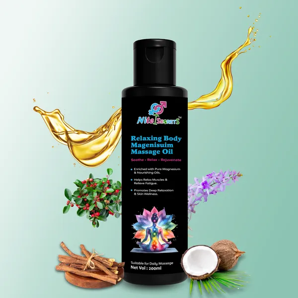 NiteSecrets_Relaxing_Body_Magnesium_Massage_Oil_|_Enriched_with_Pure_Magnesium_&_Nourishing_Oils_|_Relieves_Muscle_Fatigue,_Promotes_Deep_Relaxation_&_Skin_Wellness_|_Daily_Massage_Oil_|_200ml