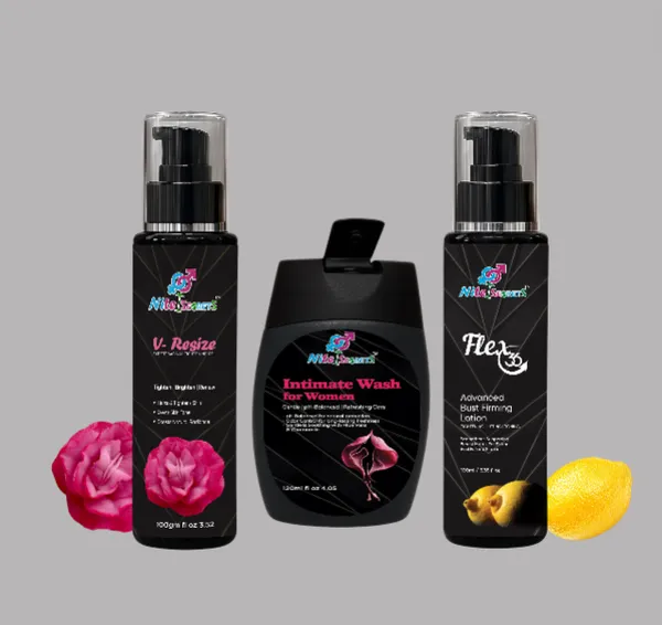 Intimate_&_Bust_Care_Combo_Intimate_Wash_Flex_36_Bust_Firming_Lotion_&_V-Resize_Vaginal_Tightening_Gel_Tightening_Lifting_Ph_Balanced_&_Firming_120Ml_+_100Ml_+_100G_For_Women