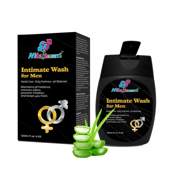 NiteSecrets_Intimate_Wash_for_Men_|Made_with_Essential_Oils_|_Ayurvedic_|_Gentle_Care,_Daily_Freshness_&_pH_Balanced_|_Removes_Odour,_Prevents_Irritation_&_Maintains_Hygiene_|Mens_Itimate_Wash_|_Mens_Ball_Wash_|__120ml