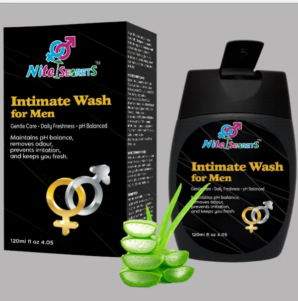 NiteSecrets_Intimate_Wash_for_Men_|Made_with_Essential_Oils_|_Ayurvedic_|_Gentle_Care,_Daily_Freshness_&_pH_Balanced_|_Removes_Odour,_Prevents_Irritation_&_Maintains_Hygiene_|Mens_Itimate_Wash_|_Mens_Ball_Wash_|__120ml